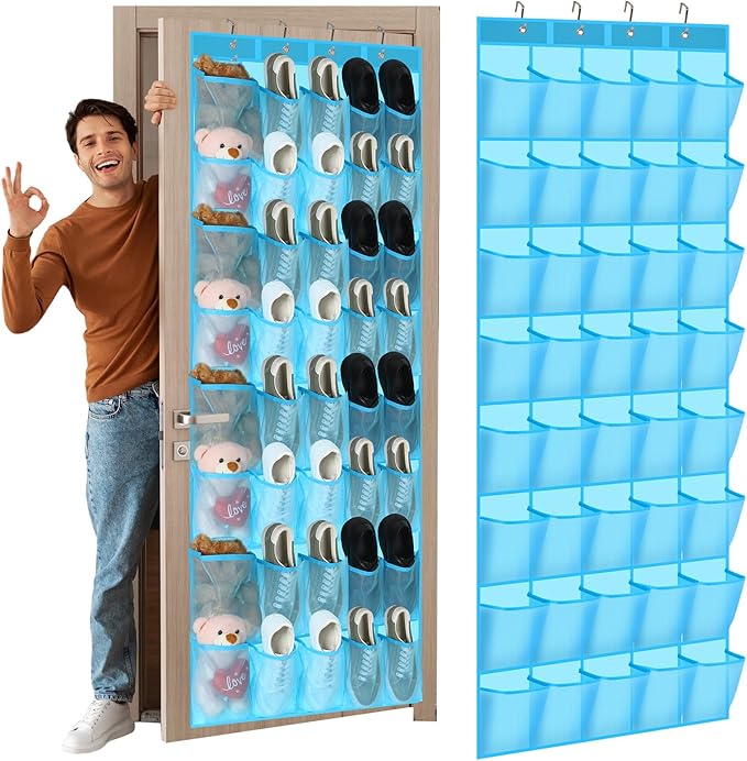Windyun 40 over the Door Shoe Organizer Large Mesh Pocket Hanging Shoe Rack