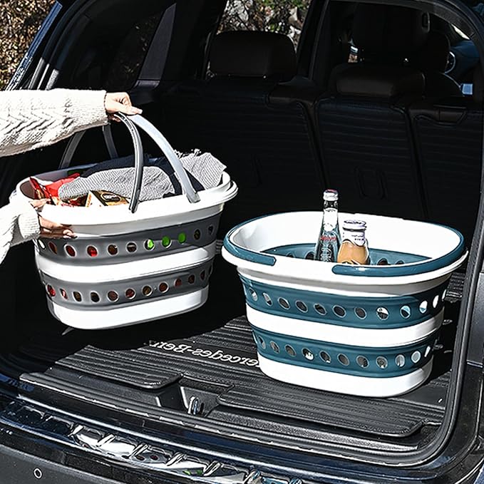 2 Pack Compact Collapsible Laundry Basket, Small Size Pop-Up Hamper Perfect