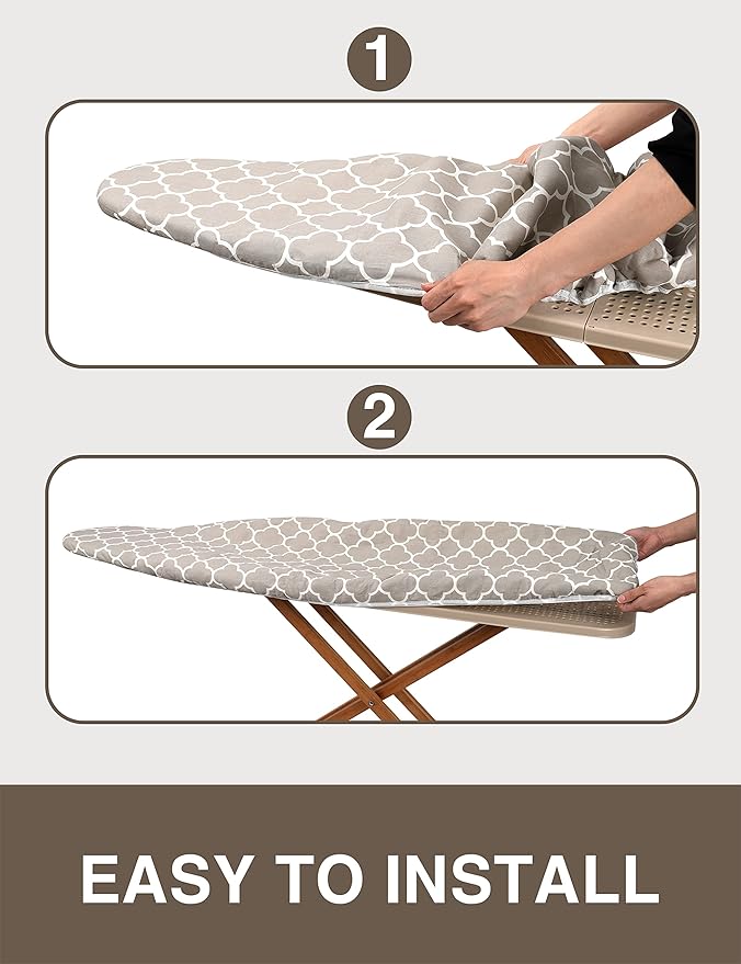 Ironing Board Cover and Pad 15"x54" Extra Thick Natural Cotton, Scorch and