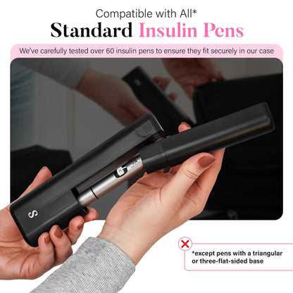 STRAWBERRY & CO Insulin Cooler Travel Case - Built-in Sharps Dispenser & Temperature-Control Organizer- TSA Approved Diabetic Pen Storage for Ozempic, Insulin Pens & Needles - Compact & Leak-Proof