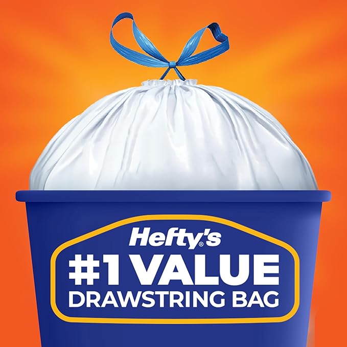 Hefty Strong 13 Gallon Trash Bags, Tall Kitchen Trash Bags, UnscentedLarge