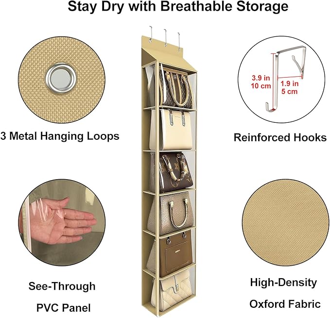 Lirex Over The Door Purse Organizer & Purse Shelf