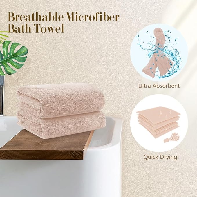 Orighty Microfiber Bath Towels Pack of 2
