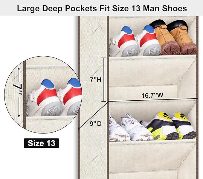 SLEEPING LAMB Shoe Rack for Door, Kids Door Shoe Organizer for Closet hanger