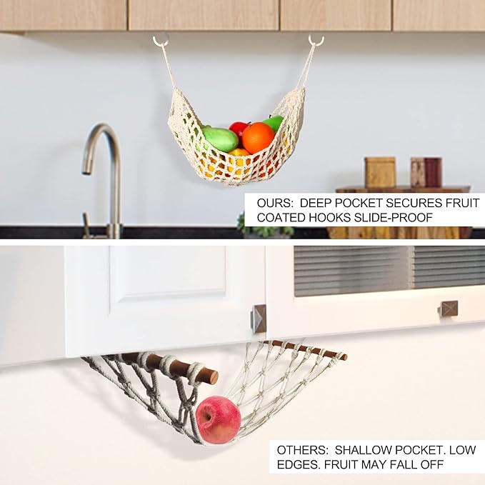 Hanging Fruit Hammock Under Cabinet