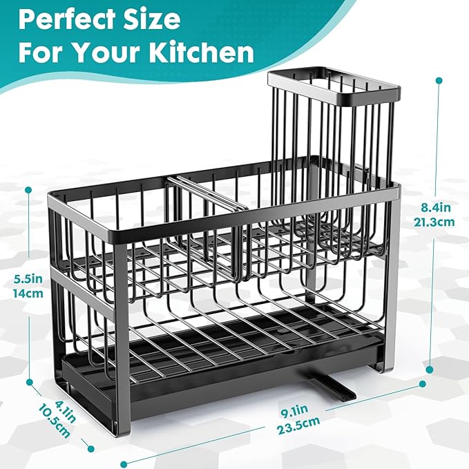 Sinnsally Kitchen Sponge Holder, 2 Tier Sink Caddy Organizer