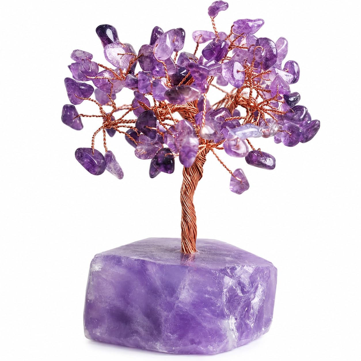 Amethyst Crystal Tree of Life, Purple Money Tree, Crystals and Healing Stones Gemstone Bonsai, Reiki Positive Energy Feng Shui Desk Decor, Spiritual Gifts for Women Mom Sister