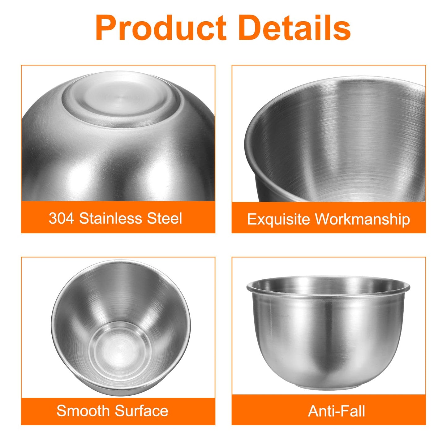 uxcell 3 Inch Stainless Steel Sauce Dishes, 10 Pcs Mini Individual Round Seasoning Dishes Condiment Tray Sushi Dipping Bowl Mixing Saucers Appetizer Plates for Prep Side Dish, Silver