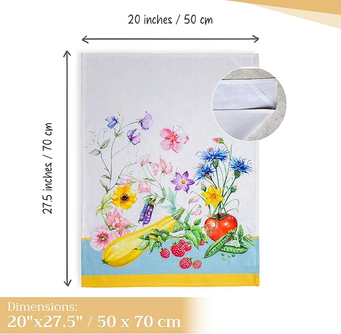 Maison d' Hermine Kitchen Towels Set of 3 100% Cotton 27.50" x 20" Reusable