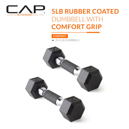 CAP Barbell Coated Dumbbell Weight | Multiple Options Pairs & Sets