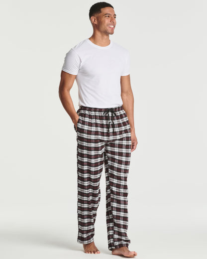 Real Essentials 3 Pack: Mens Pajama Pants Cotton Super Soft Pajamas Men Flannel Bottoms Fleece Buffalo Plaid Pj Gifts Lounge Pants Sleepwear Pijamas Hombres Essentials Woven,Set 2-L