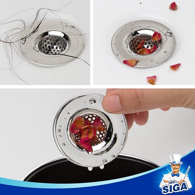 MR.SIGA Bathroom Sink Strainer, Bathtub Lavatory Sink Drain Strainer Hair