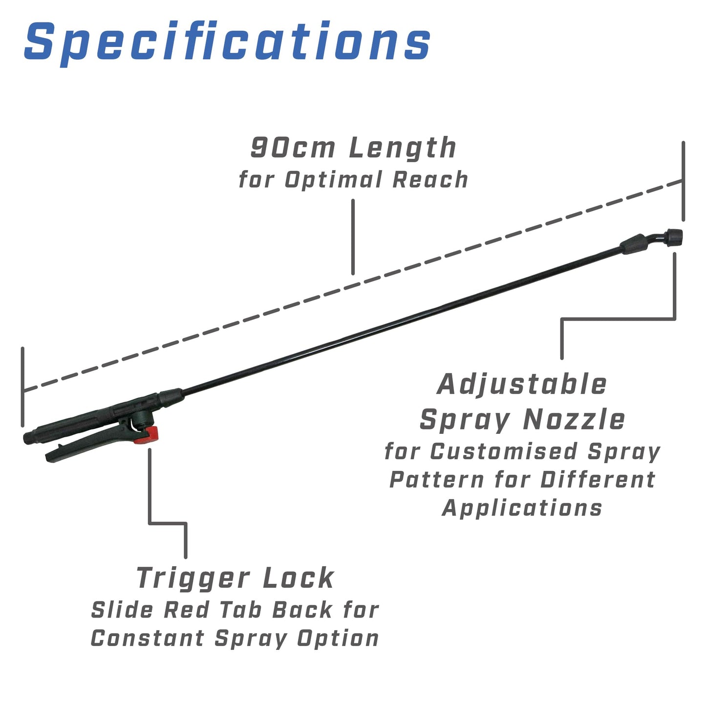 Faithfull Replacement Lance & Trigger for 16L Spray – Continuous Spray Option & Adjustable Spray Nozzle