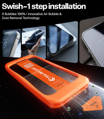 TORRAS Precision-Fit for iPhone 17 Pro Max Screen Protector 3.66m Military Shatterproof, 9H Anti-Scratch, Full Screen Tempered Glass, No Bubbles No Dust Screen Protector for iphone 17 pro max 2 Pack