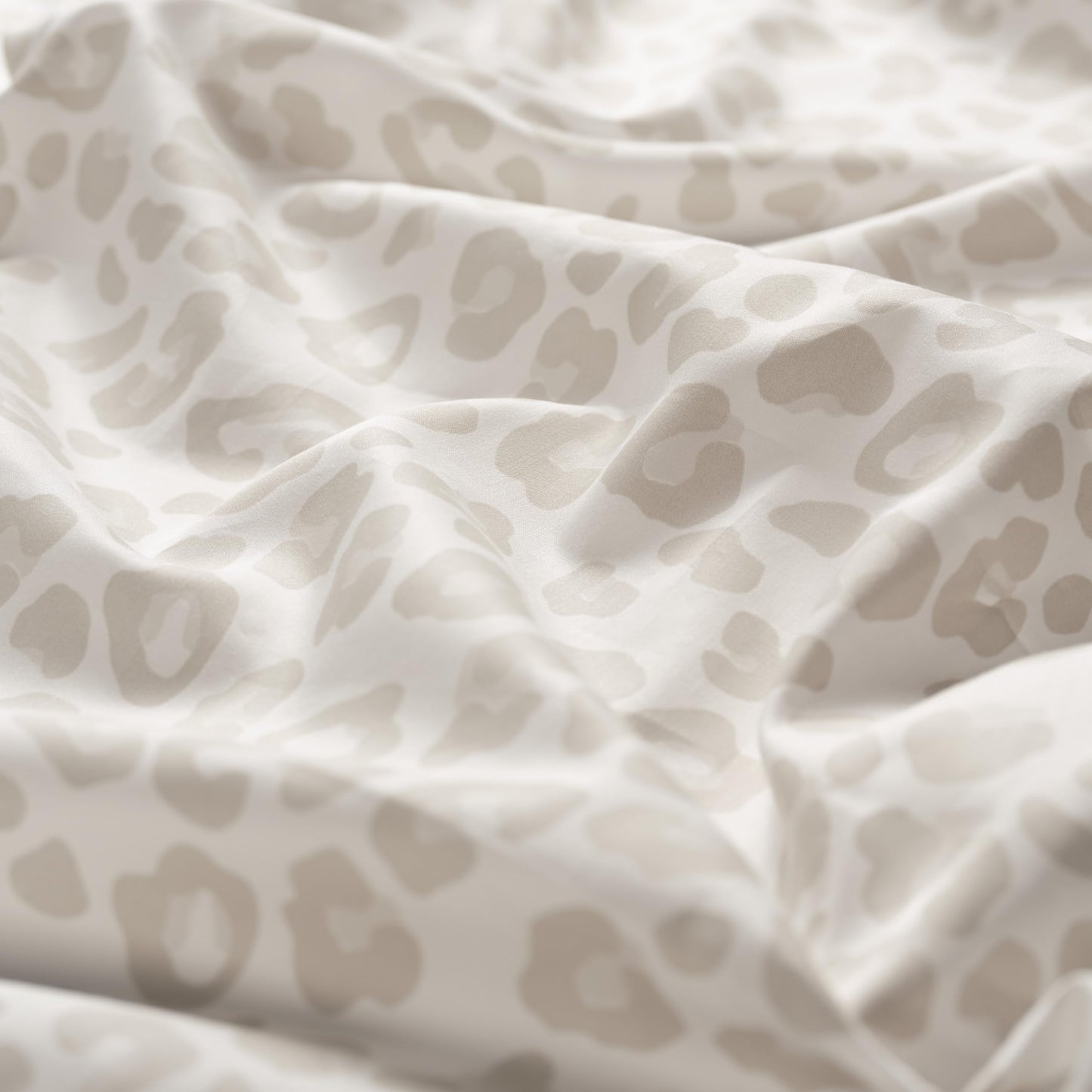Elegant Cotton 100% Pure Organic Cotton Sheets Set King Size - Leopard Beige Pattern Print Super Soft Sheet - 4 Piece Set - Fitted Sheet, Flat Sheet & 2 Pillow Covers - King
