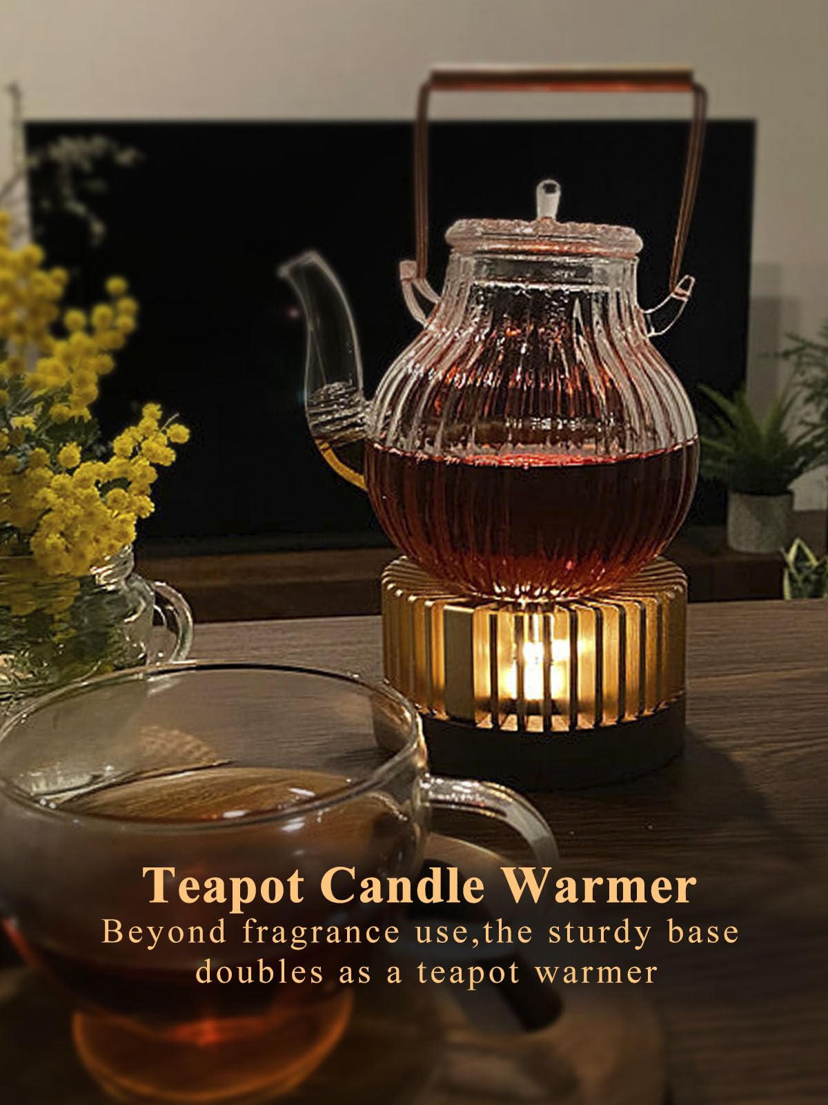 Oil Burner Wax Melt Warmer Tea Light Holder Candlelight Shadow Gift