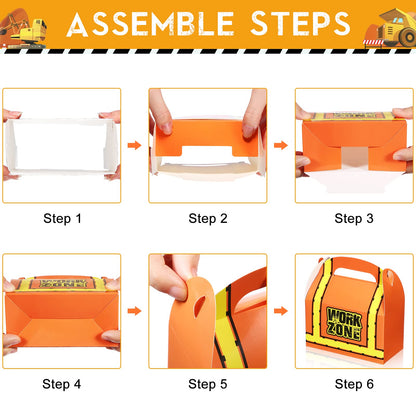 Marspark 20 Pack Construction Party Favor Boxes, Construction Birthday Parties Supplies, Truck Goodie Party Favor Boxes for Kids' Birthdays, Baby Showers, and Truck Themed Parties