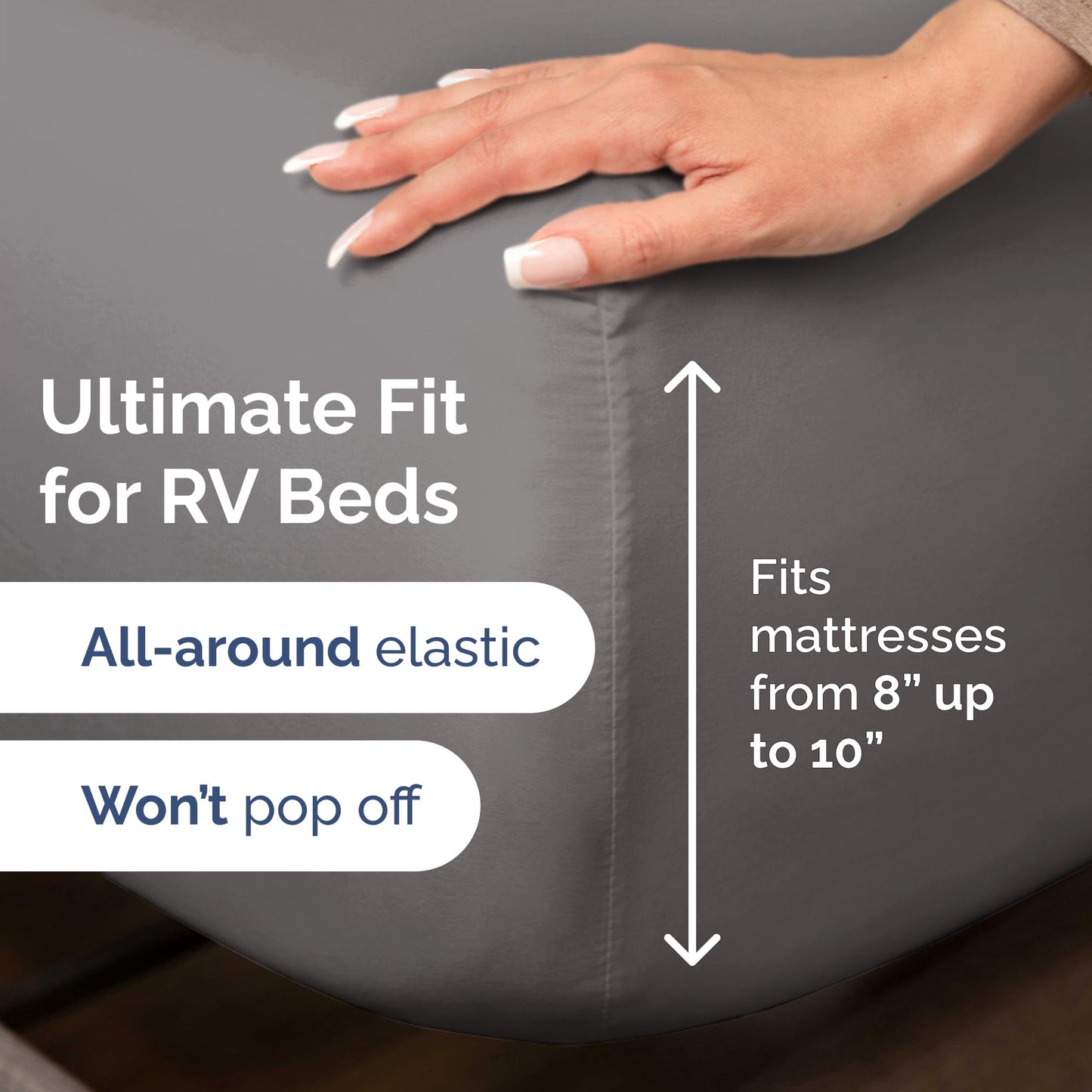 Short Queen Size 4 Piece Sheet Set - RV Short Queen, Soft, Breathable & Cooling Bed Sheets Set with Deep Pockets - Hotel Luxury Bedding for Women & Men - Wrinkle Free and Fade Resistant - Dark Grey