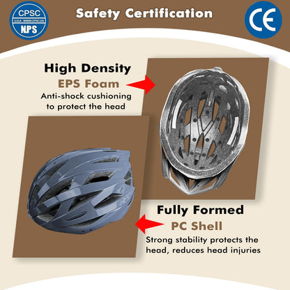 AISSTXOER Bike Helmet for Adults, CPSC-Certified 56-62cm Adjustable Road Cycling Helmet, Lightweight, Streamlined & 24-Vent One-Piece Moulded Design, with Detachable Visor (Black Gradient)