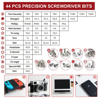 SHARDEN 58 in 1 Small Precision Screwdriver Set Magnetic Mini Screwdriver Set with Case Professional Electronic Tools Kit for iPhone, MacBook, Computer, Laptop, PC, RC, PS4, Xbox, Eyeglasses, Watch