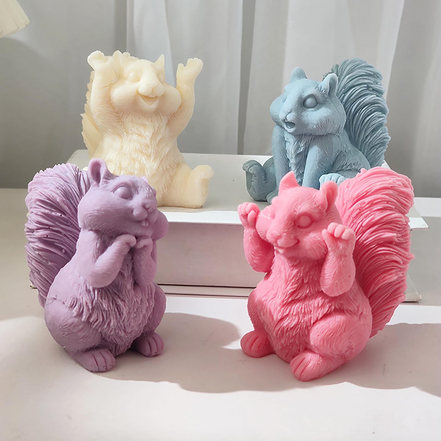 Squirrel Candle Mold - Resin Casting Silicone Molds for Home Decor & Candle Making Wave Spiral Mold