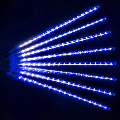 24 Tubes Meteor Shower Lights, Outdoor Icicles Christmas Decor, 12 Inch 864 LED Snow Falling Connectable Raindrop Lights, Xmas Wedding Party Tree Holiday Decoration, Blue