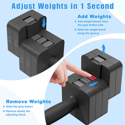 Adjustable Dumbbells Set of 2, 5-in-1 Adjustable Weight Dumbbells for Women/Men, 3lb/5lb/7lb/9lb/11lb Dumbbell Weights Set for Home Gym Workout