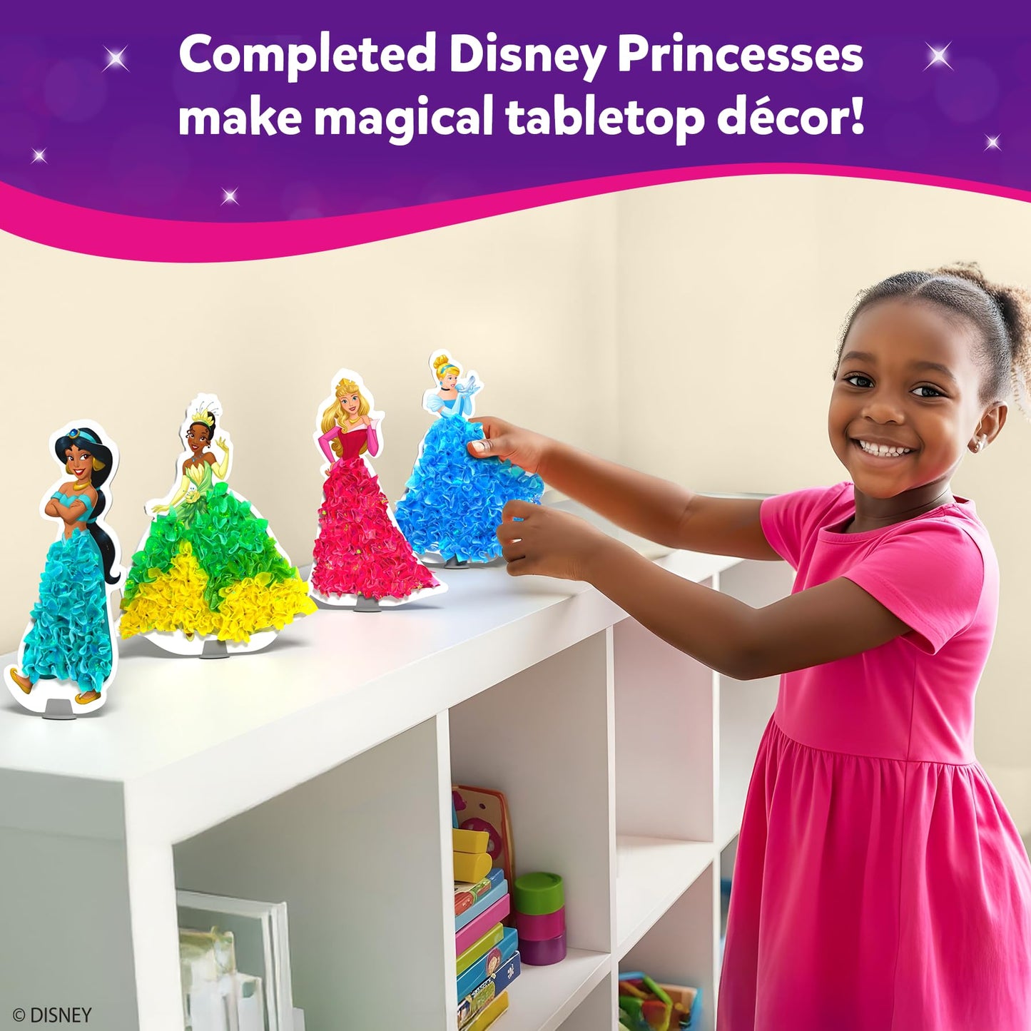 Skillmatics Poke-in Art - Disney Princesses, Mess-Free Fun for Kids, Screen-Free Entertainment, DIY Wood Craft Kits, Creative Activity, Gifts for Girls Ages 4, 5, 6, 7, 8, 9