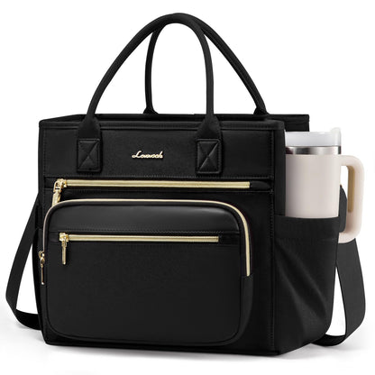 LOVEVOOK Insulated Lunch Bag Women,Wide Opening Adult Lunch Box Women,Leakproof Cooler Bag for Work Picnic Beach Family College,Lunch Teacher Tote Bag with Adjustable Shoulder Strap and Cup Holder