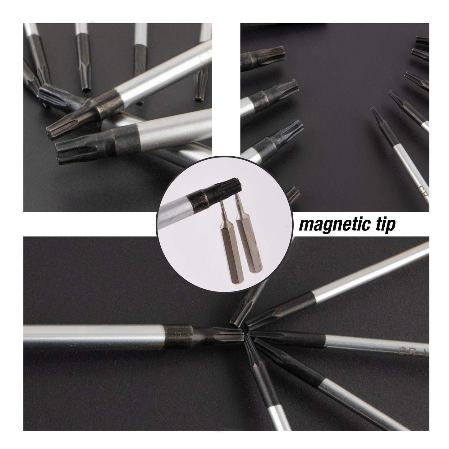 Gunpla 11 Pieces CR-V Torx Screwdriver Set T6 T7 T8 T9 T10 T15 T20 T25 T27 T30 T40 Star Magnetic Assorted Repair Precision Screwdrivers Set Tools for Torx Screws Phone Computer Mac Games Watches