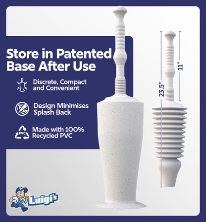Luigi's World's Best Toilet Plunger - Plunger Toilet Unblocker Heavy Duty - Plungers for Unblocking - Unique Strongest Unblocker Tool - Plungers for Unblocking - Clog Remover Tool