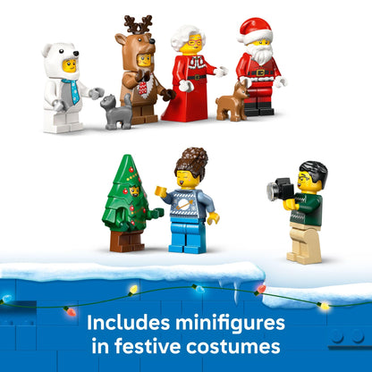 LEGO City Advent Calendar 2025 Kids Toy - Holiday Countdown Playset W/Santa & Mrs. Claus Minifigures for Boys & Girls, Ages 5+ - 24 Buildable Surprises - Gift Idea for Christmas - 60475