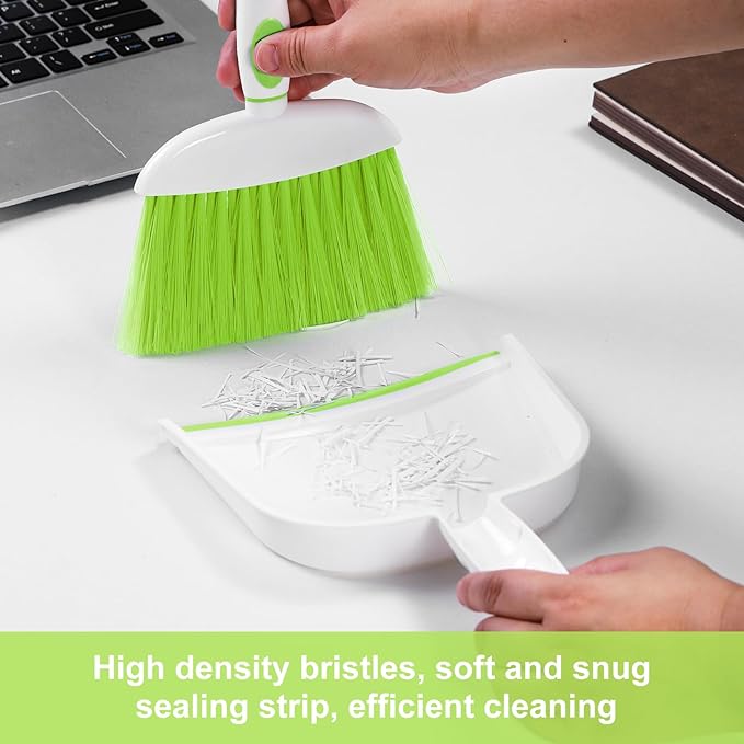 NACENA Small Dust Pan and Brush Set, Mini Broom and Dustpan Set Small Hand