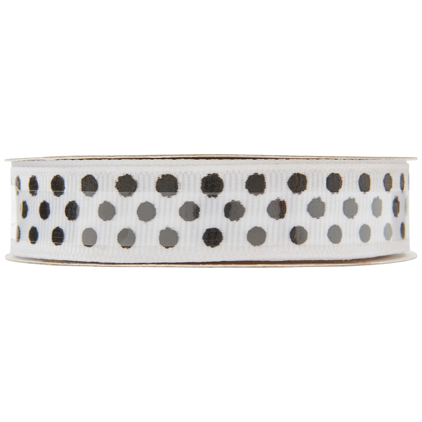 Offray 143252 5/8" Wide Grosgrain Craft and Decorative Ribbon, 9-Foot Spool, Black and White Polka Dots
