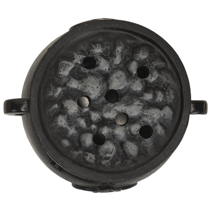 Summit Collection Gifts Black Wicca Celtic Triple Knot Cast Iron Cauldron Incense Cone Burner with Lid Triquetra Symbol Design with Star Cutouts Polyresin Home Decor 3.14" H