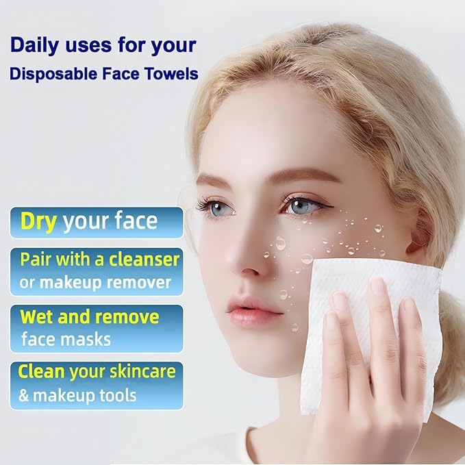 Clean Face Towels, Disposable Face Towels, Makeup Remover Dry Wipes, 10in X
