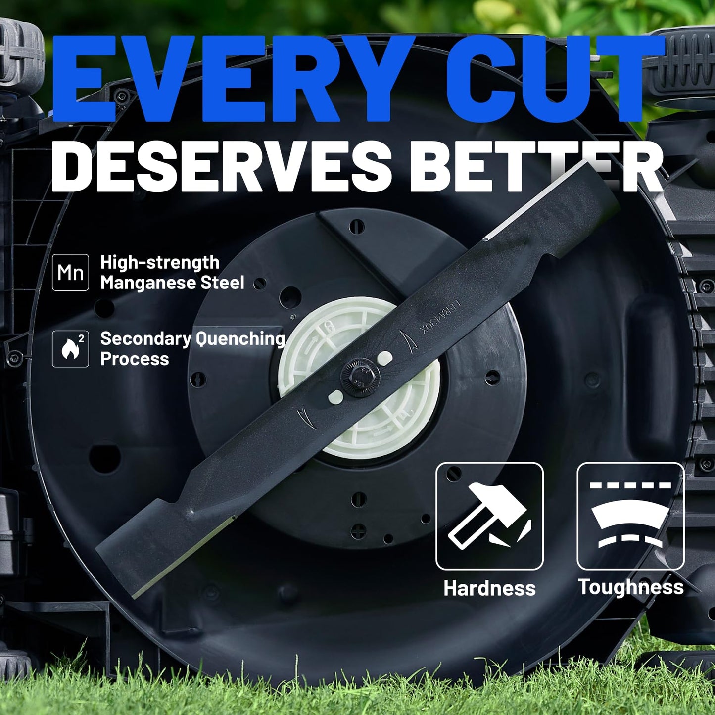 Electric Lawn Mower, Self-Propelled Cordless 40V (2×20V) 21" Brushless Lawnmower with Electric Cutting Height Adjustment, Higher Rotation Speed, 4×8.0Ah Batteries and Rapid Charger Included