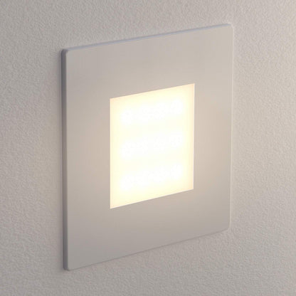 ledscom.de LED Staircase Light/recessed Wall Light FEX for Indoors and Outdoors, Angular, 85 x 85mm, Warm White