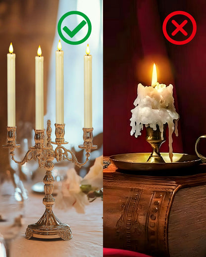Homemory 6 Pack Plastic Taper Flameless Candles with Remote, Timer, Battery Operated CandleSticks with Flickering Bright Light, 9.6 Inches for Home Decoration
