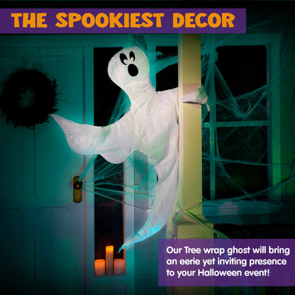 JOYIN Halloween Tree Wrap Ghost Decoration Outdoor, Cute Ghost Design Decorations for Halloween Lawn, Tree, Party Supplies
