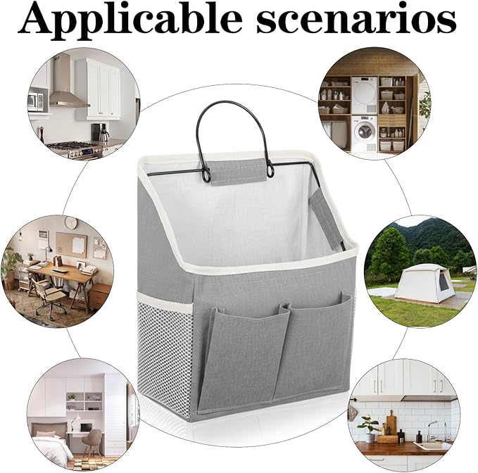 Wall Hanging Storage Bag Cotton Linen Hanging Storage Basket