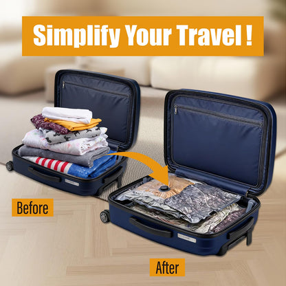 Hlihlo Rechargeable Wireless Pump Travel Vacuum Bags, 12 Pack Portable Storage Bags for Travel and Home, Compression Packing Seal for Clothing, Clothes, Blankets, Luggage, Suitcase