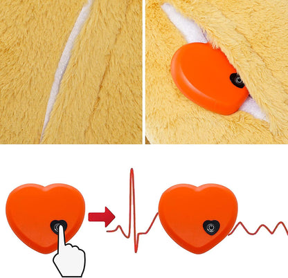 HonourHope Dog Heartbeat Toy (Dog Yellow, Medium) - Plush Pet Calming Toy with Simulated Heartbeat and Heat for Anxiety Relief, Behavioral Training Aid for Puppy Dog Cat