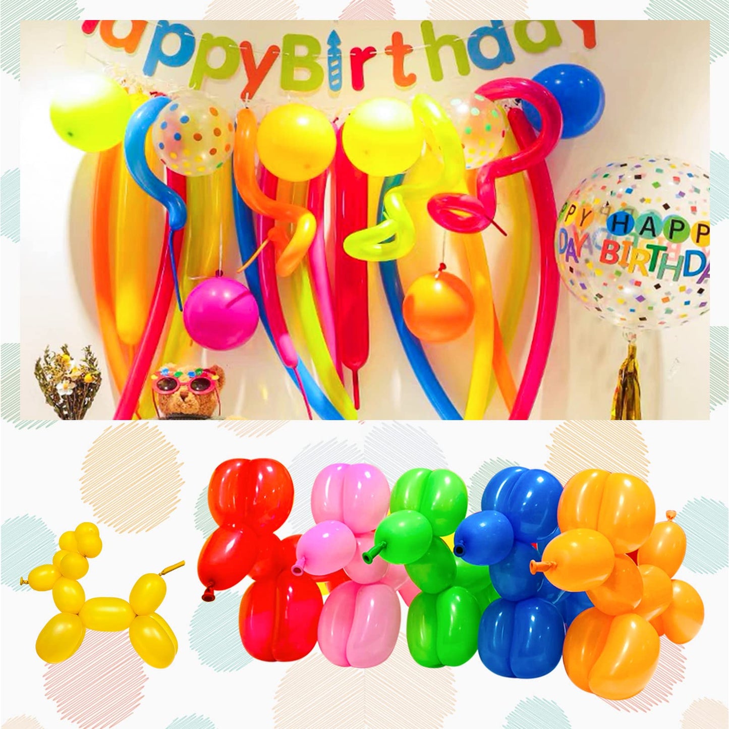 Black 260 balloons, Thickening Latex Black 260q Balloons for Animal Model, 100pcs Black Long Twisting Balloons for Halloween Xmas Presents, Animal Shape Weddings, Birthdays Clowns.