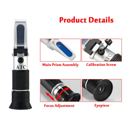 Wine Refractometer,V·RESOURCING Hand Held Brix/Alcohol Refractometer with ATC for Wine Making Homebrew Kit, Dual Scale(Brix 0-40%, Alcohol 0-25%)