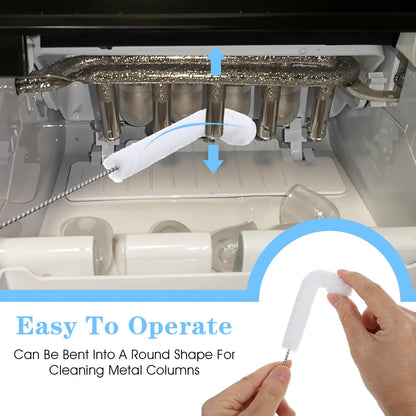 10PCS Ice Machine Cleaner Brush Sets, Small Cleaning Brush, Cleaning Brushes Small Spaces, Scouring Pads, Nylon Brushes, Sponge Brush, for Confined Spaces, Straws, and The Interior of Ice Makers.