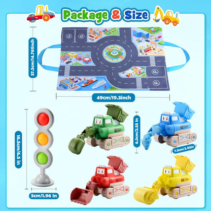 Geebiiny Kids Toys for 1 2 3 Year Old Boys, Toddler Digger Toys 1-3 Year Old Boy Girl Gifts Tractor Toy Cars Boys Toys Age 1 2 3 Montessori Toys 1st Birthday Gifts for Boy Kids' Play Vehicles