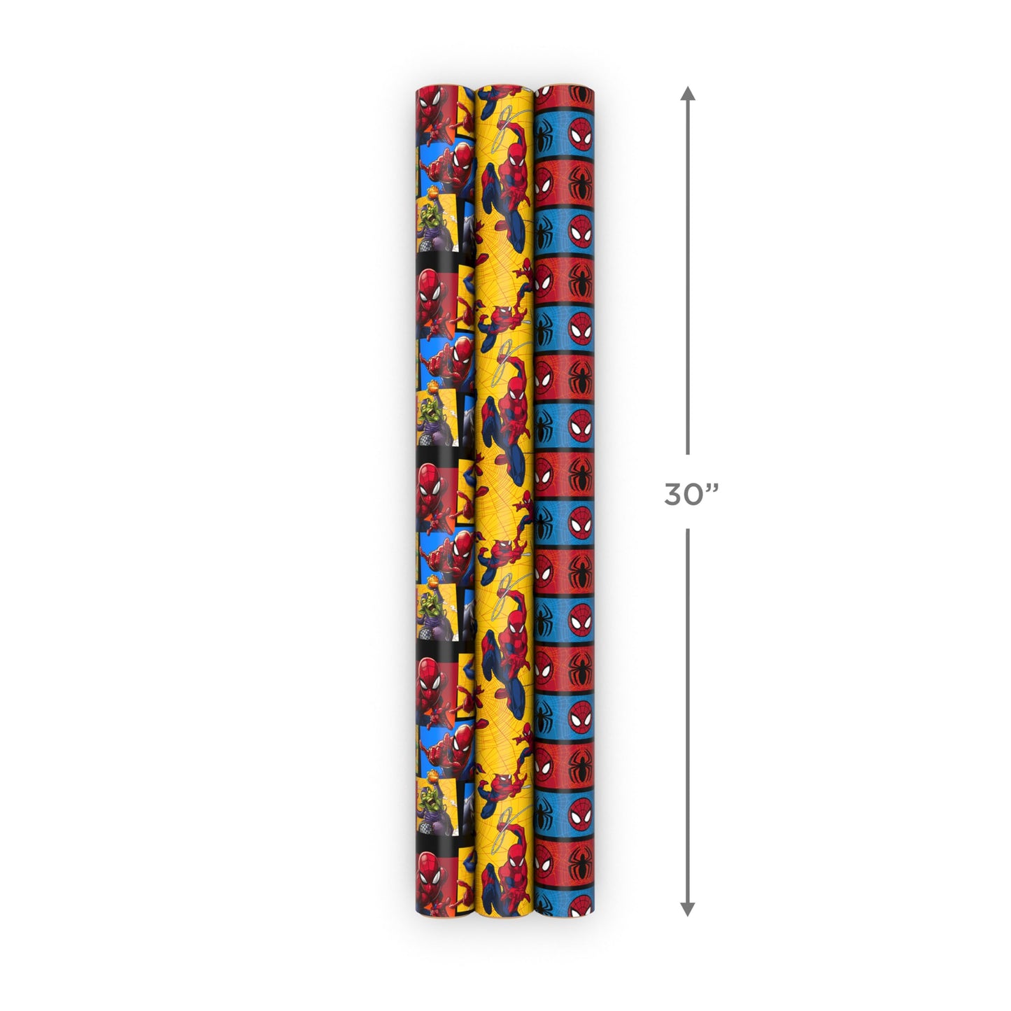 Hallmark Marvel Spider-Man Wrapping Paper Rolls (3 Rolls: 60 Sq. Ft. Total) for Kids, Fans, Gamers, Birthdays, Father's Day, Christmas