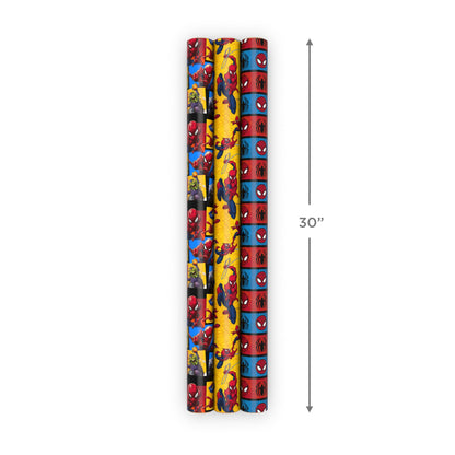 Hallmark Marvel Spider-Man Wrapping Paper Rolls (3 Rolls: 60 Sq. Ft. Total) for Kids, Fans, Gamers, Birthdays, Father's Day, Christmas