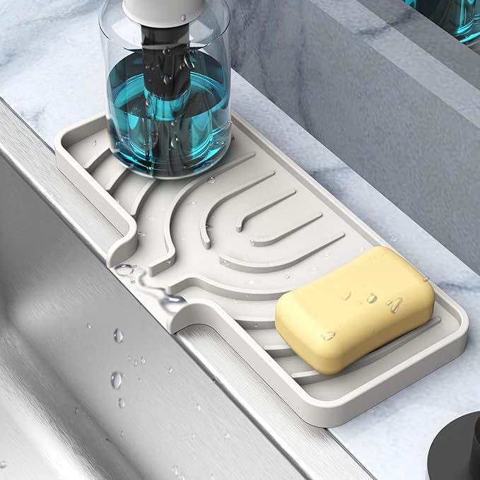 Sponge Holder for Kitchen Sink, Dish Sponge Holder & Soap Tray